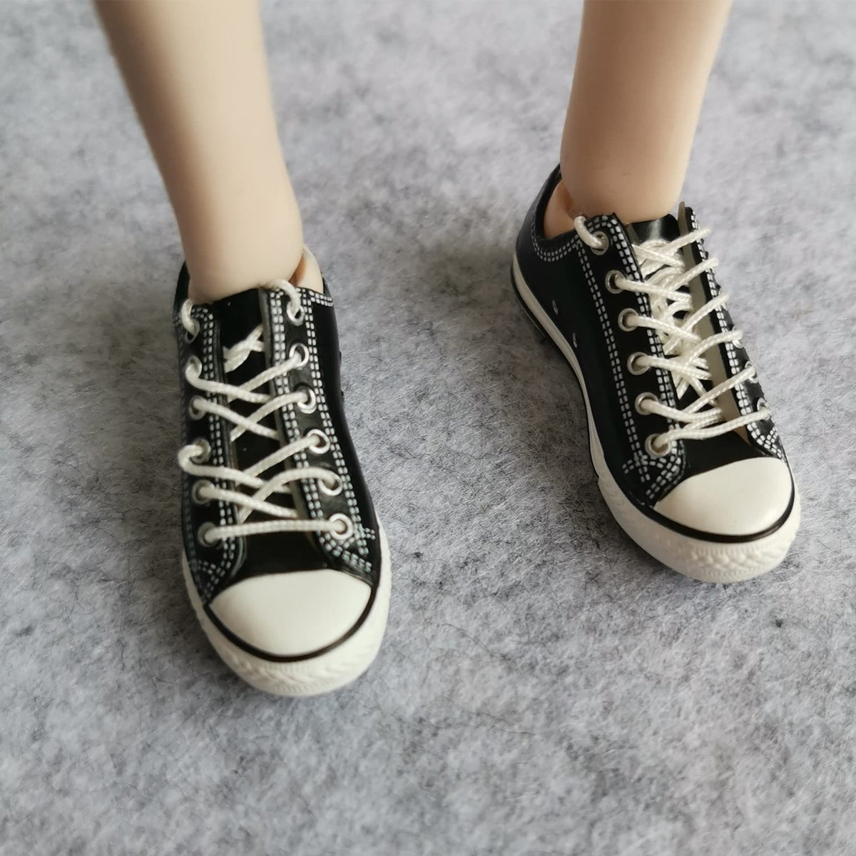 SSbeauty M 1:6 Scale Figure Shoes – Black PVC Sneakers for 12-Inch Action Figures