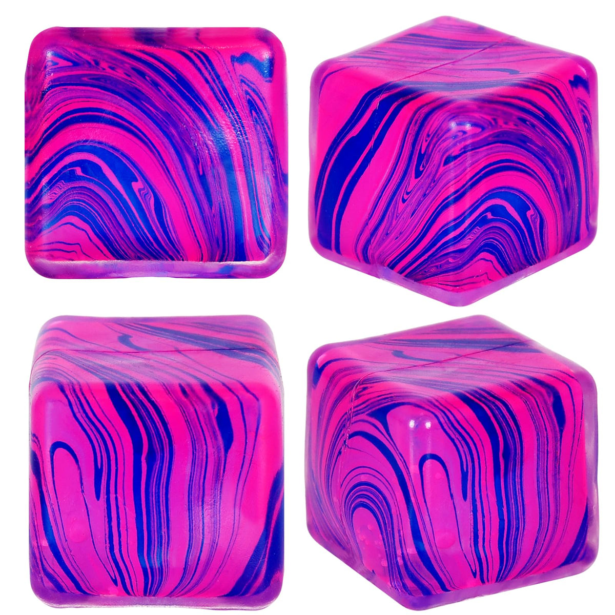 Ssqauvig Squishy Fidget Stress Cube – 1.97-inch Ice Cube Stress Balls for Kids & Adults (Purple)