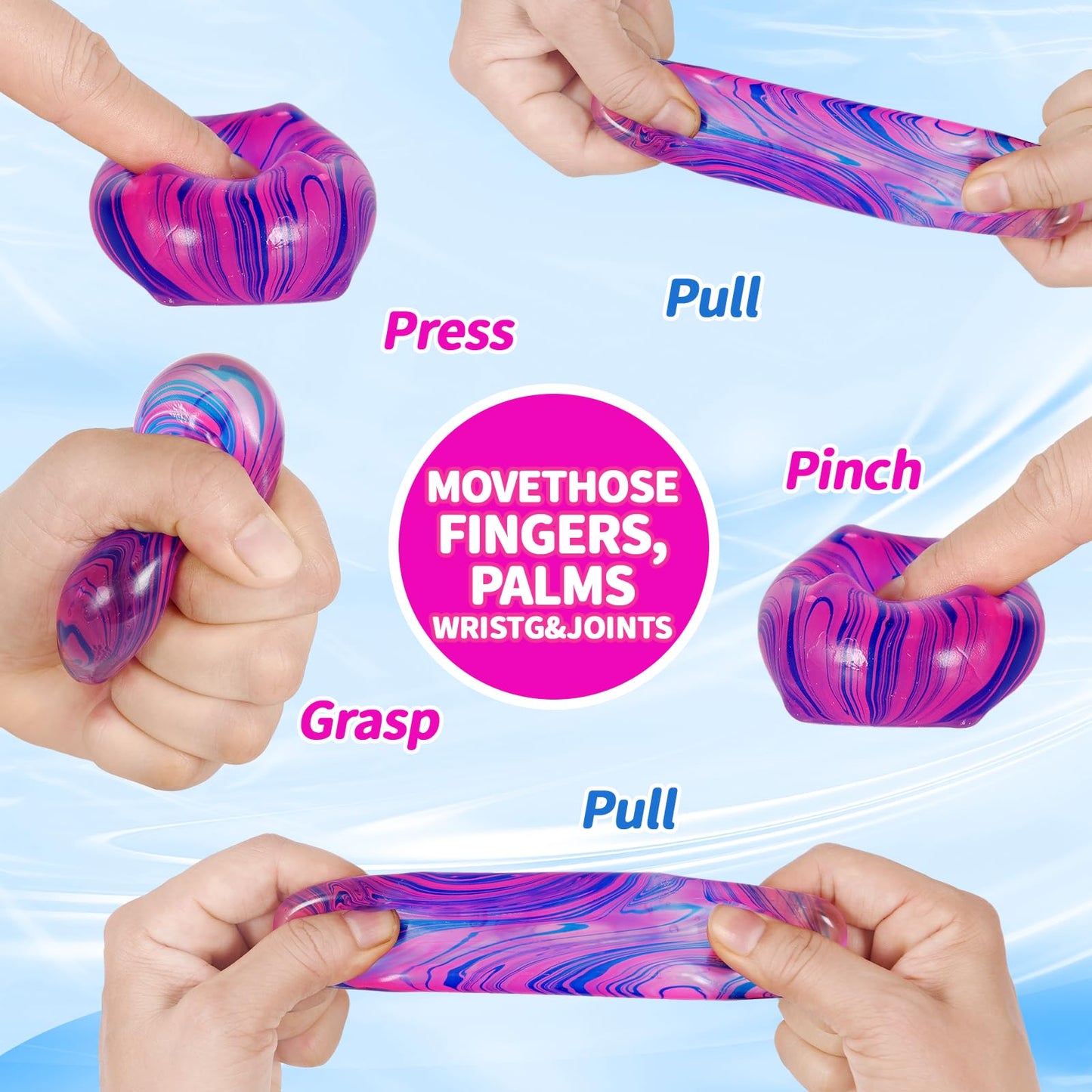 Ssqauvig Squishy Stress Cube — 1.38in Ice Cube Fidget Toy (Purple)