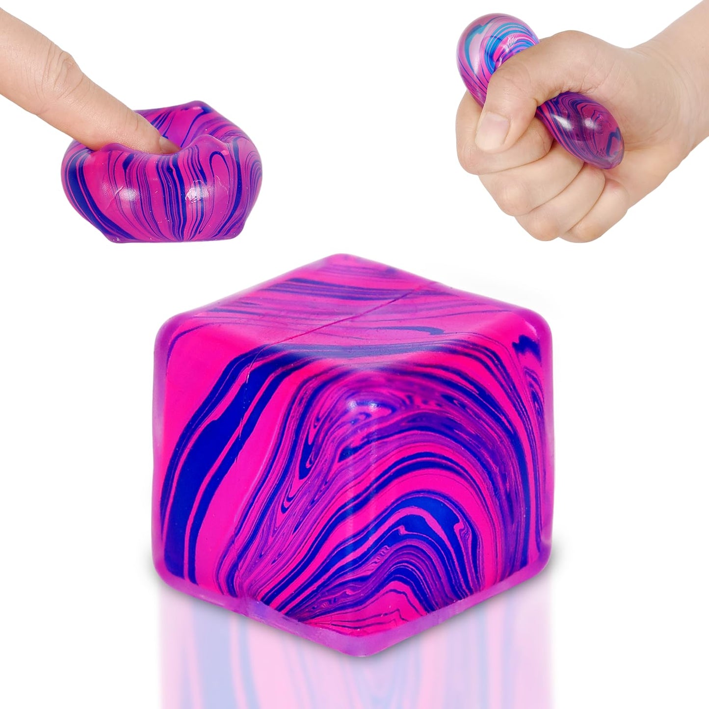 Ssqauvig Squishy Stress Cube — 1.38in Ice Cube Fidget Toy (Purple)