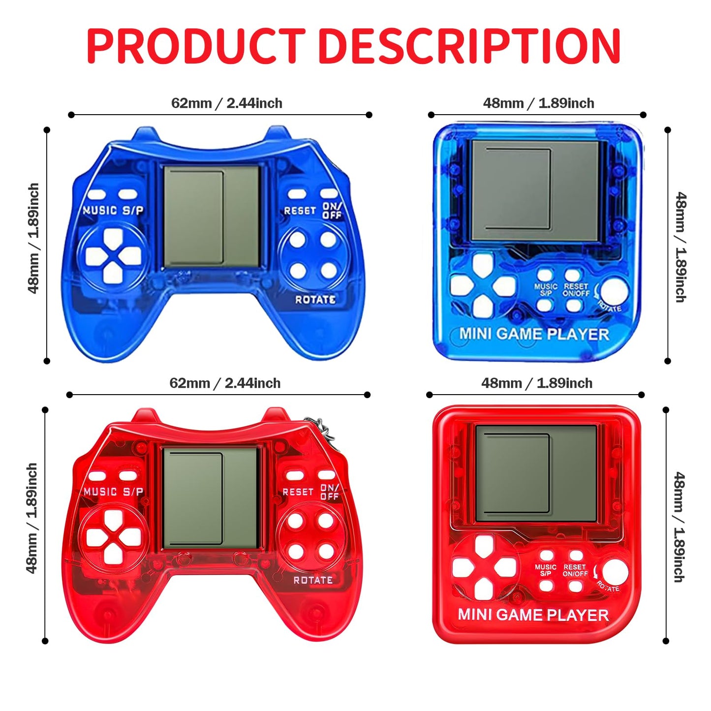 SSRMX 24Pcs Video Game Keychains — Arcade Party Favors for Kids & Birthday Supplies