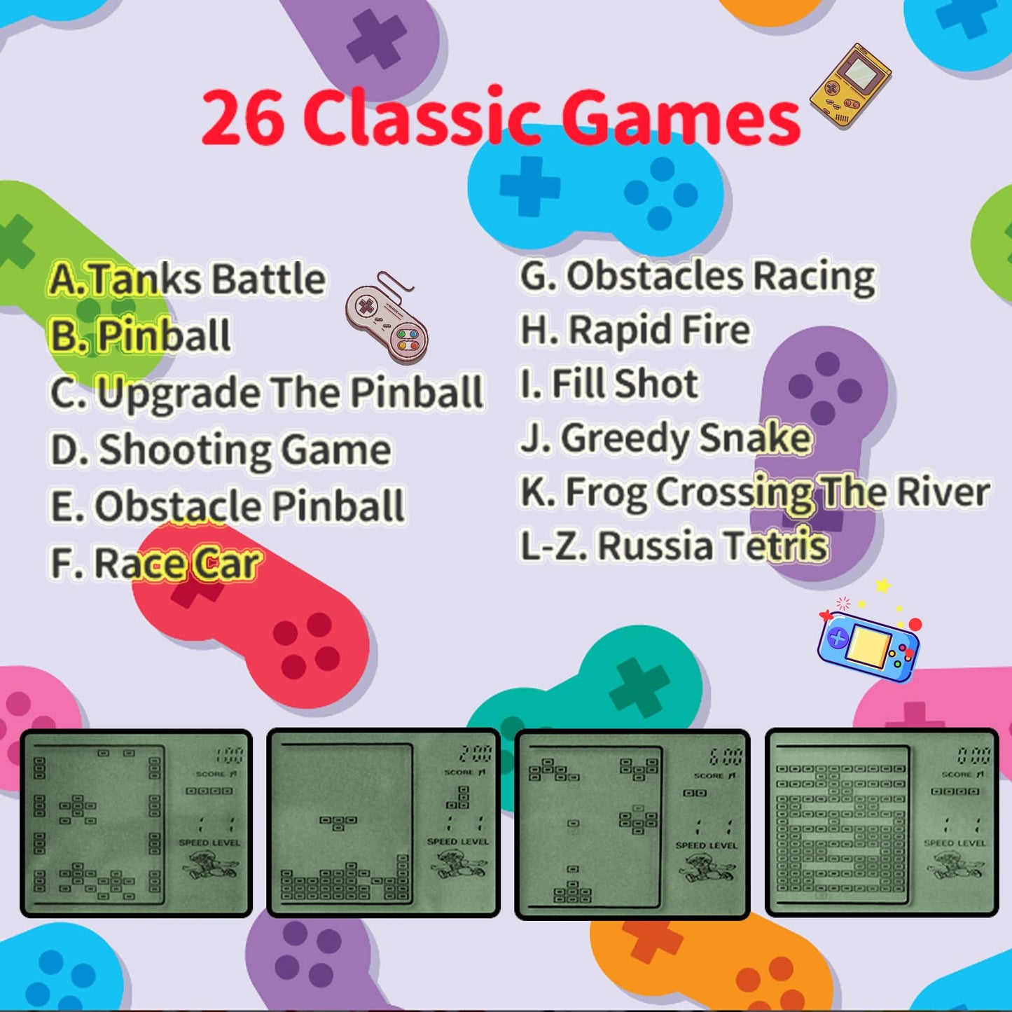 SSRMX 24Pcs Video Game Keychains — Arcade Party Favors for Kids & Birthday Supplies