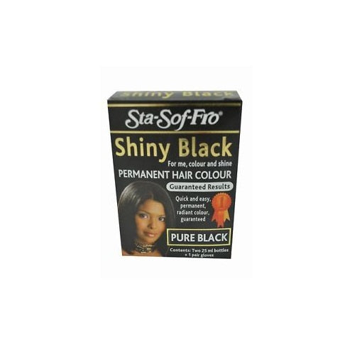 Sta-Sof-Fro Shiny Black Permanent Hair Colour for Vibrant Shine & Grey Coverage 50ml/1.69 oz