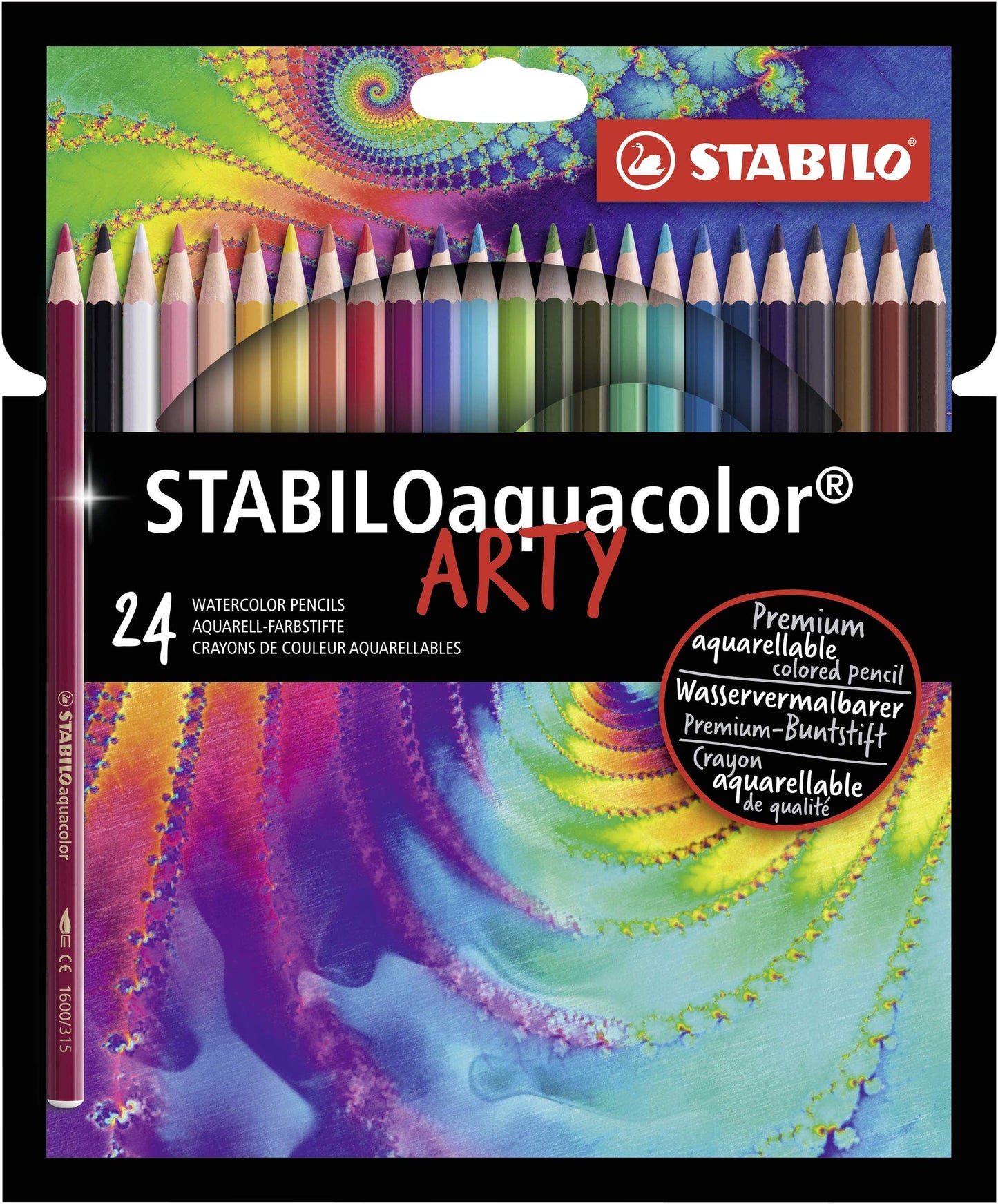STABILO Aquarellable Colouring Pencil ARTY – Pack of 24 Assorted Colors