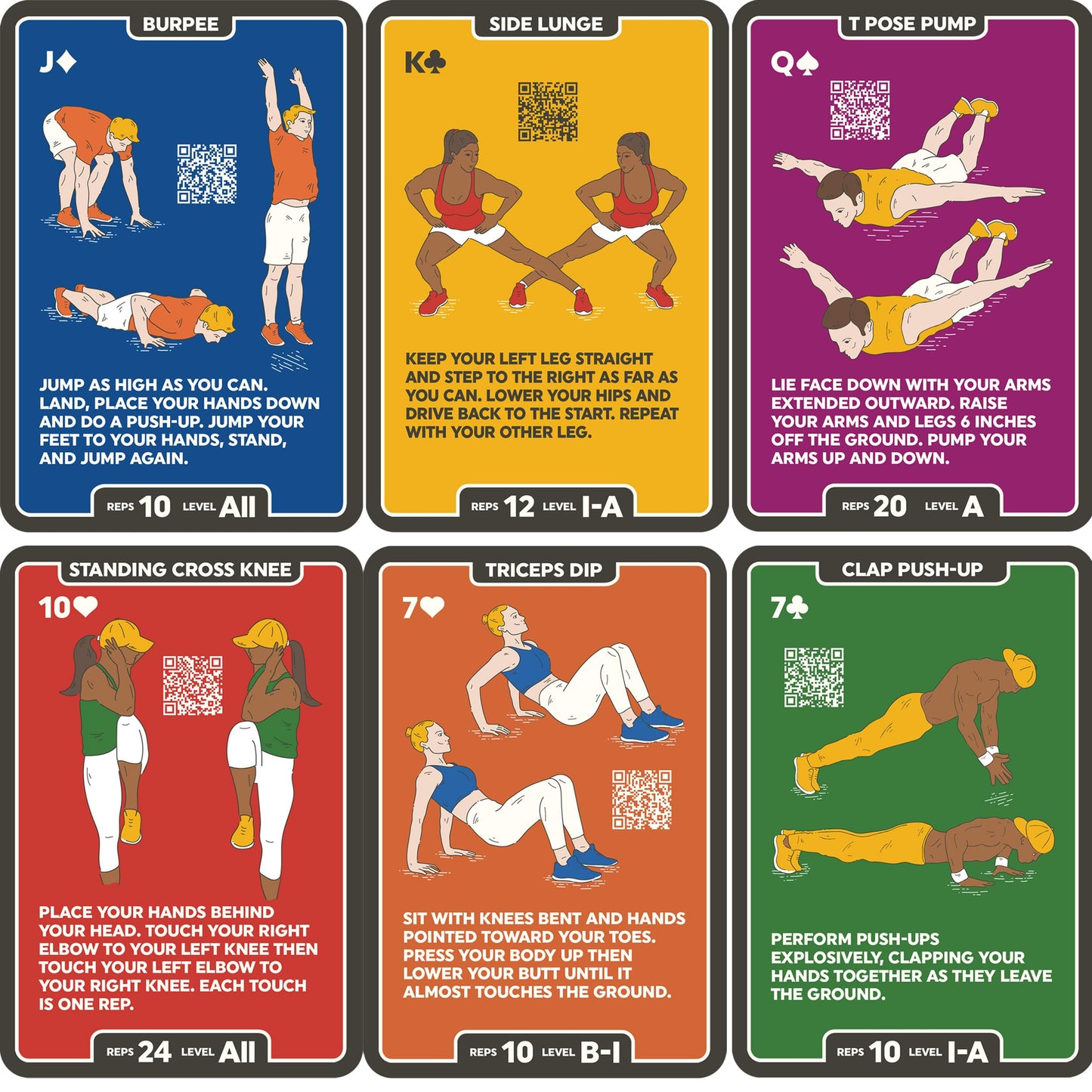Stack 52 Bodyweight Exercise Cards Mega Pack: No Equipment, Video Instructions, 104 Exercises