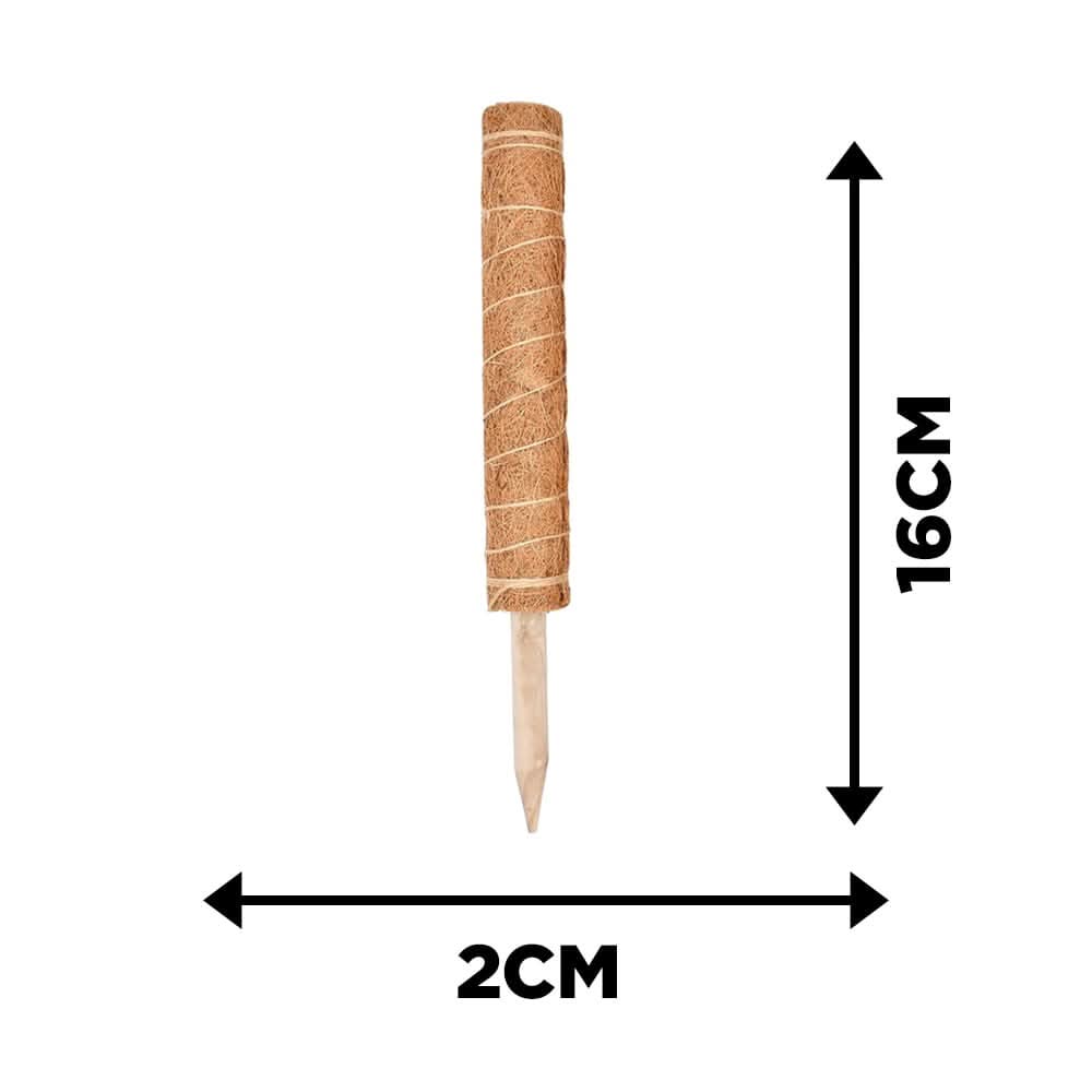 4pc Coir Moss Pole Plant Supports Stackable Fibre Stakes 16cm