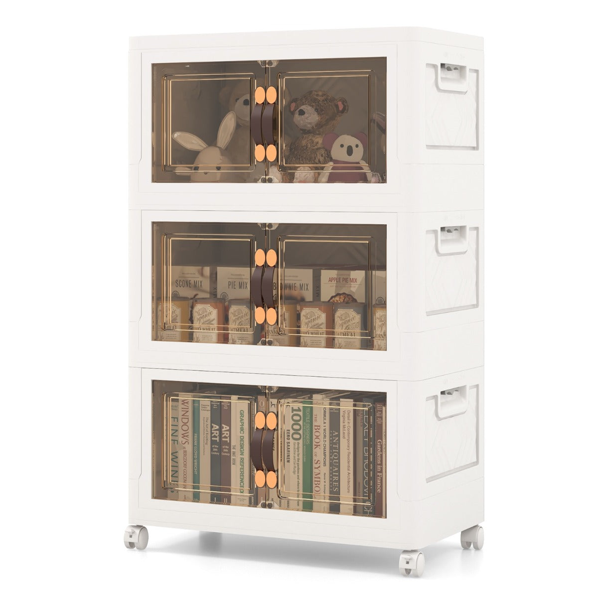 27/34/44/59/78/92.5 Gal Stackable Storage Bins with Lockable Wheels-92.5 Gal-5-Tier