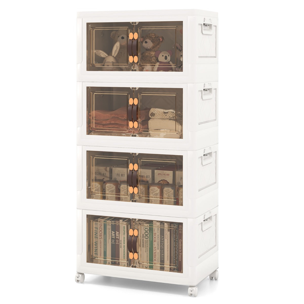 27/34/44/59/78/92.5 Gal Stackable Storage Bins with Lockable Wheels-92.5 Gal-5-Tier