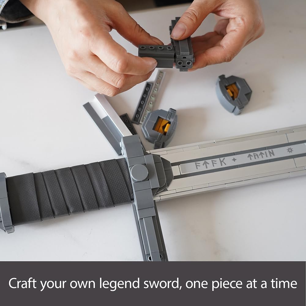 STADREWVY Long Sword Building Block Set – Medieval Fantasy Knight's Sword Model for Display