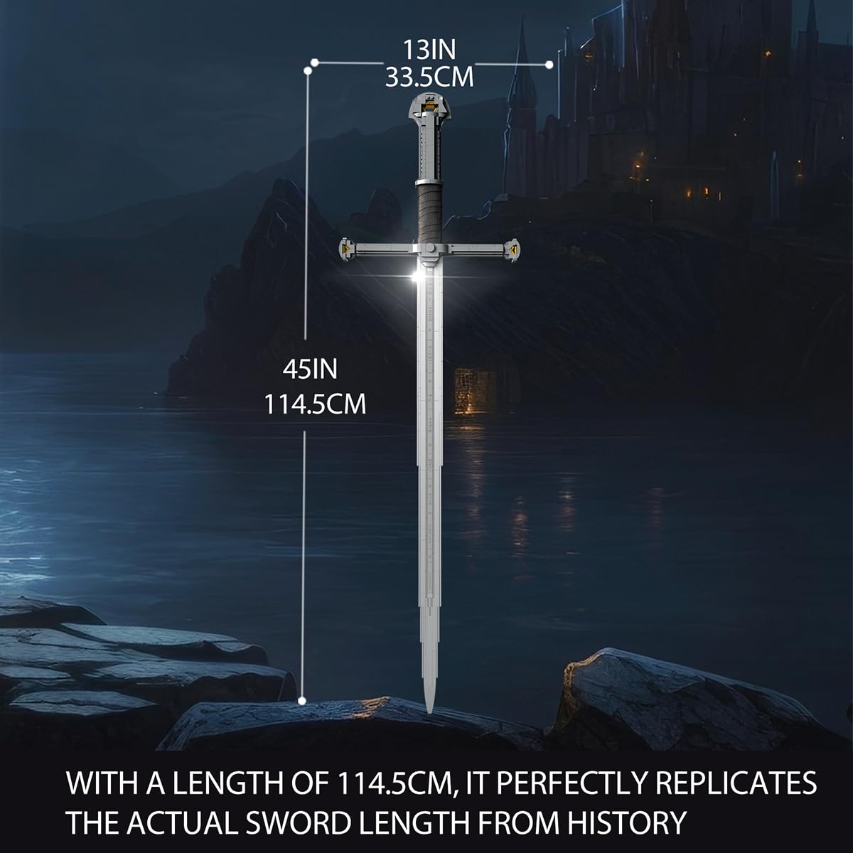 STADREWVY Long Sword Building Block Set – Medieval Fantasy Knight's Sword Model for Display
