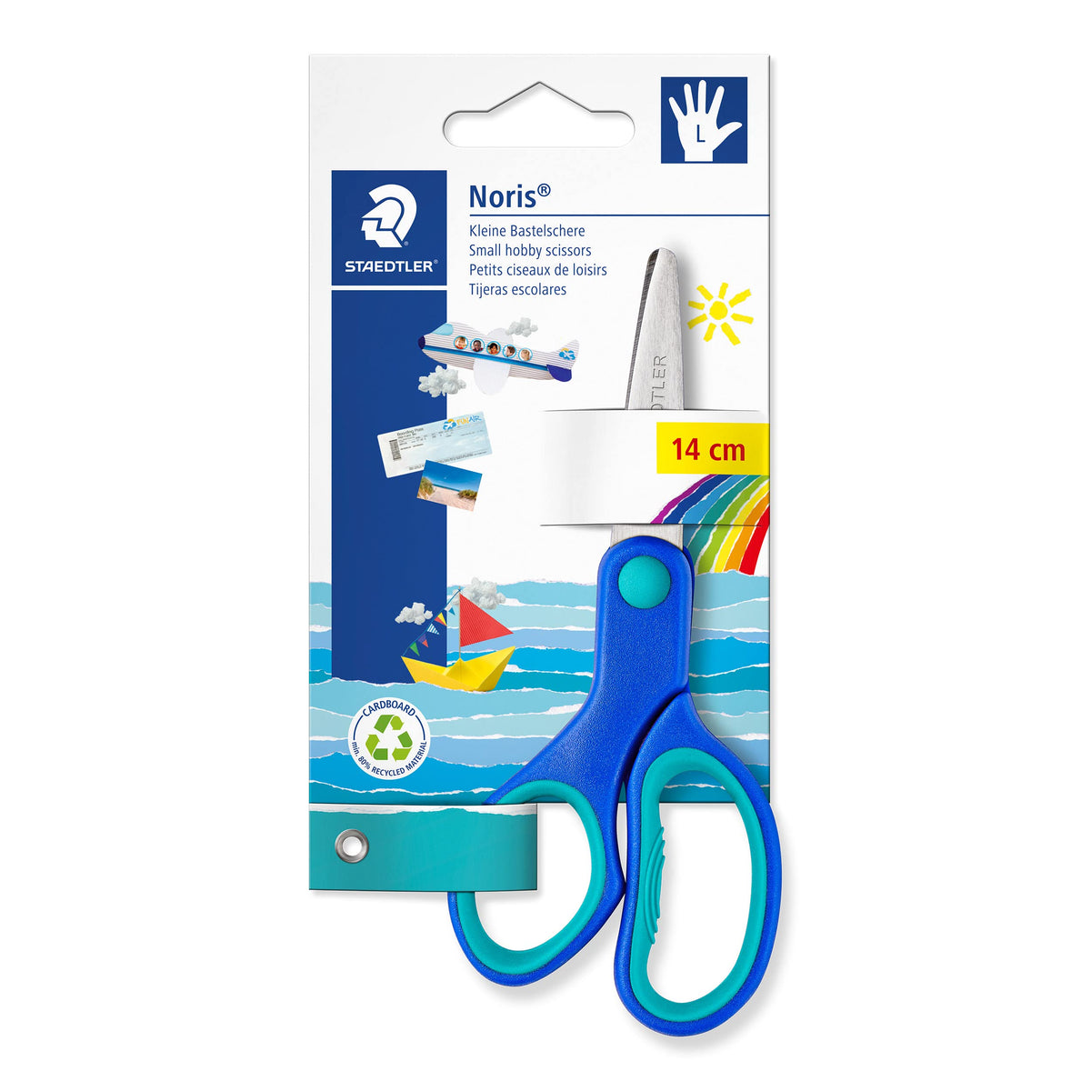 Staedtler Noris Club Left-Handed Scissors for Children – 14 cm Blade, Stainless Steel