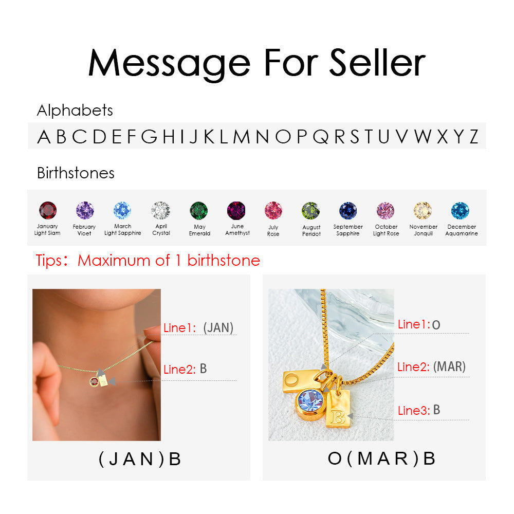 Stainless Steel Plated English Letter Pendant Necklace