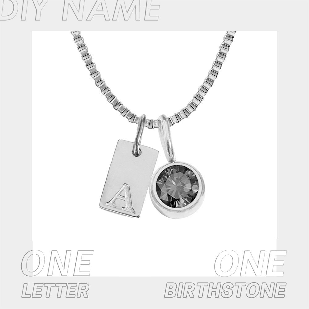 Stainless Steel Plated English Letter Pendant Necklace