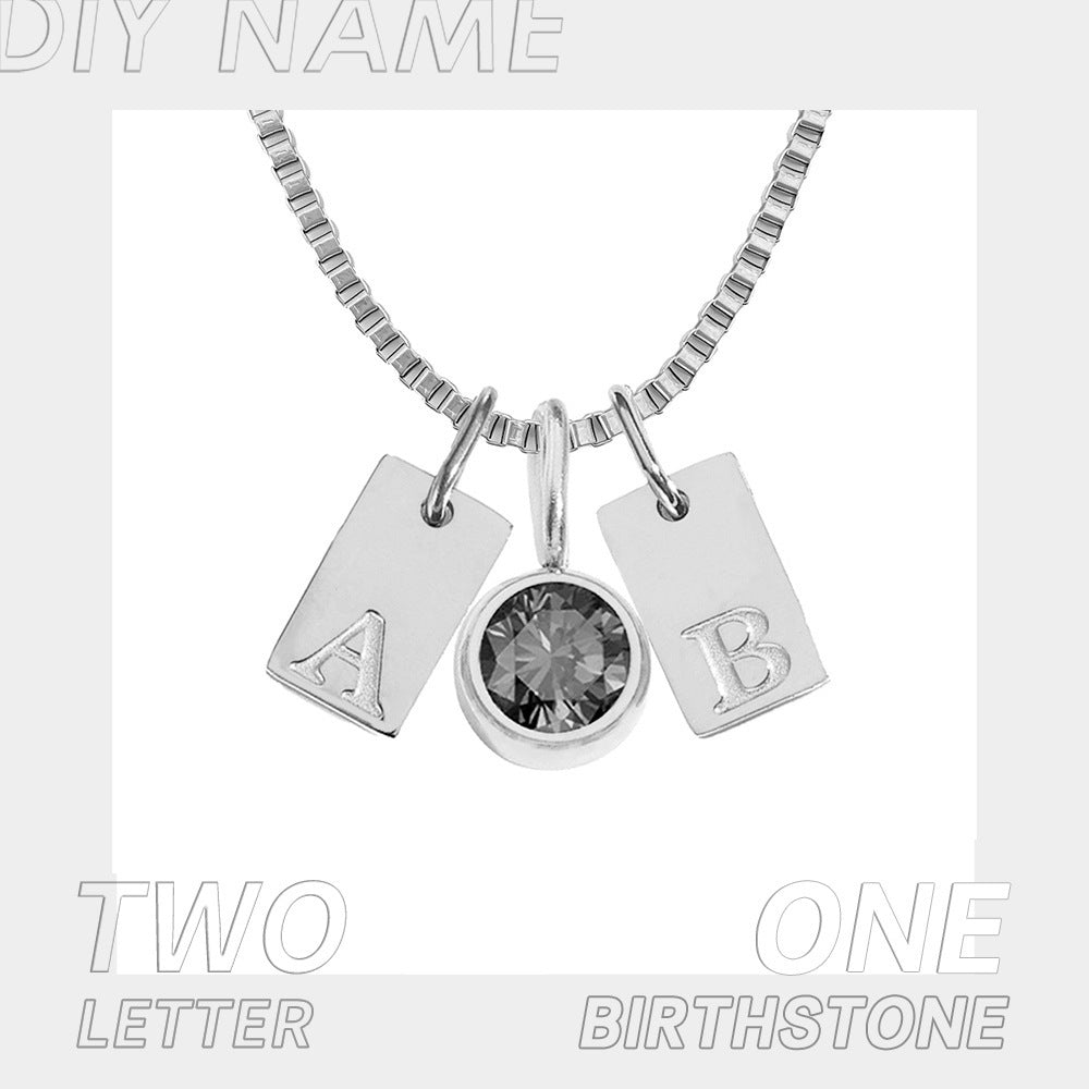 Stainless Steel Plated English Letter Pendant Necklace