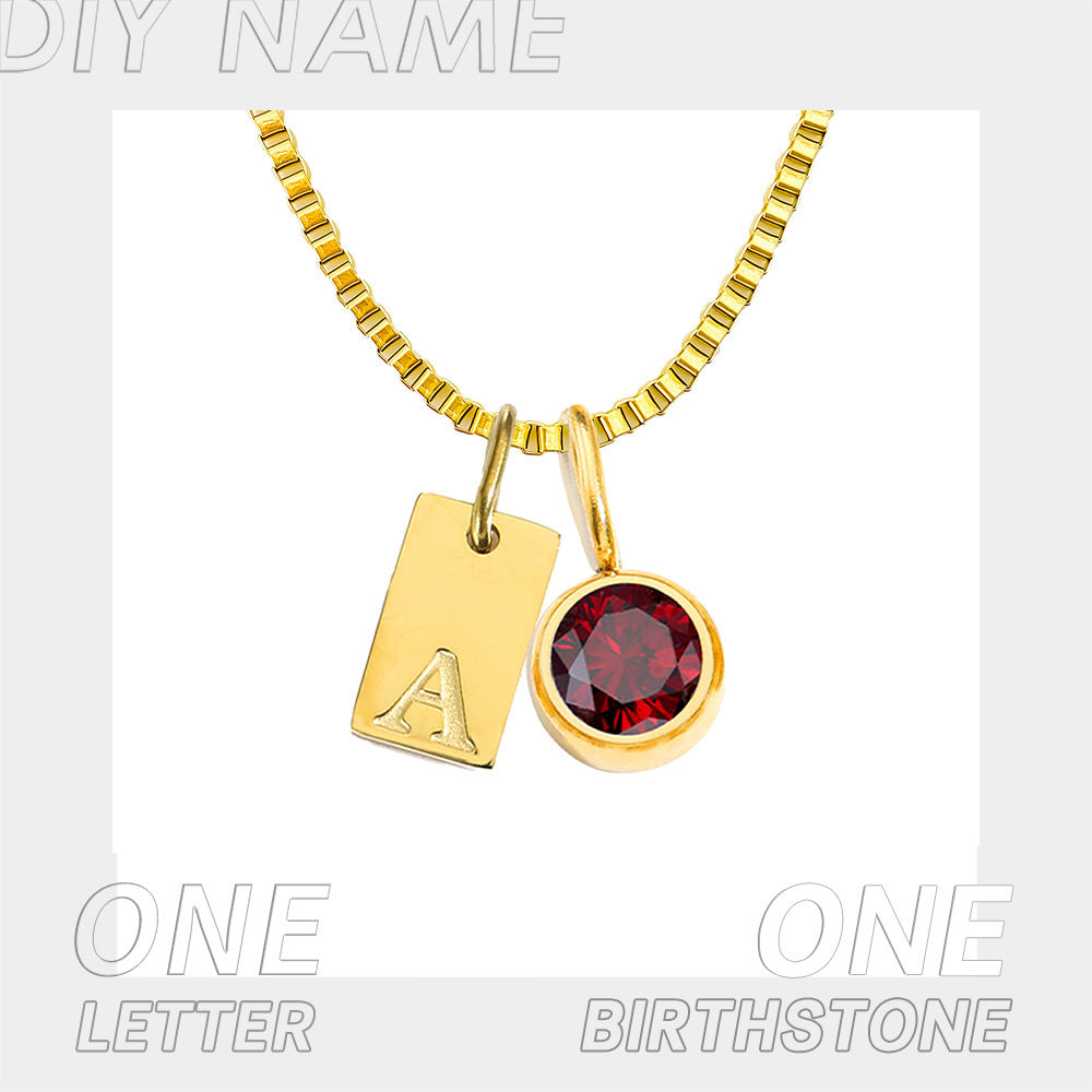 Stainless Steel Plated English Letter Pendant Necklace