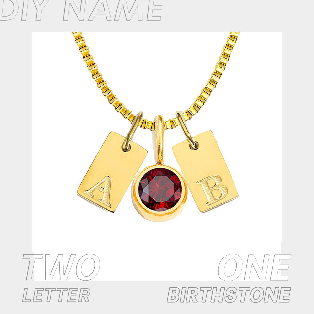 Stainless Steel Plated English Letter Pendant Necklace