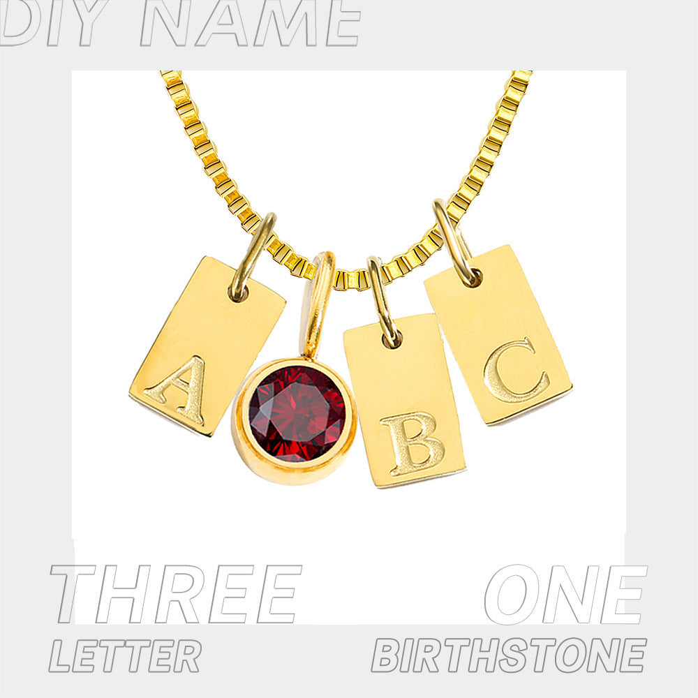 Stainless Steel Plated English Letter Pendant Necklace