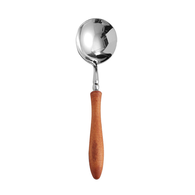 Rosewood Handle Stainless Steel Cutlery Set - Premium Wooden Tableware