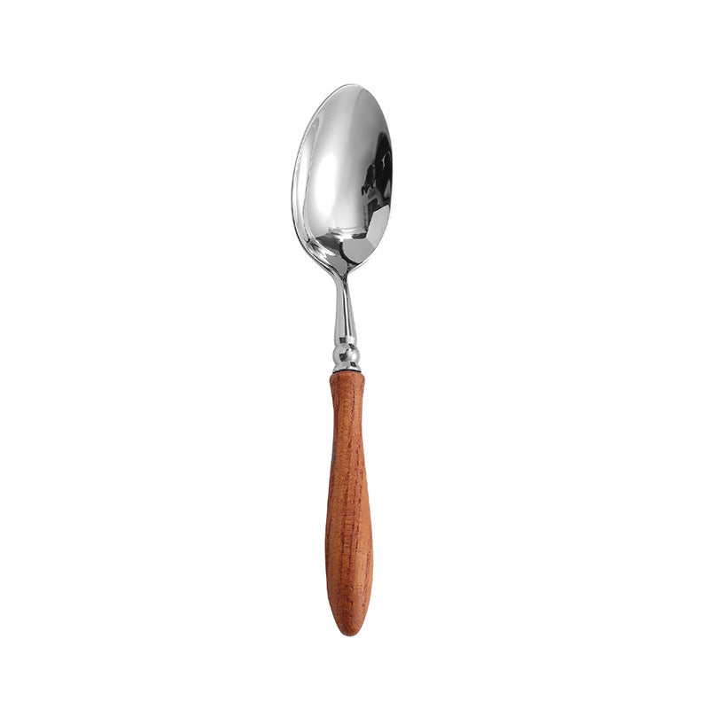 Rosewood Handle Stainless Steel Cutlery Set - Premium Wooden Tableware