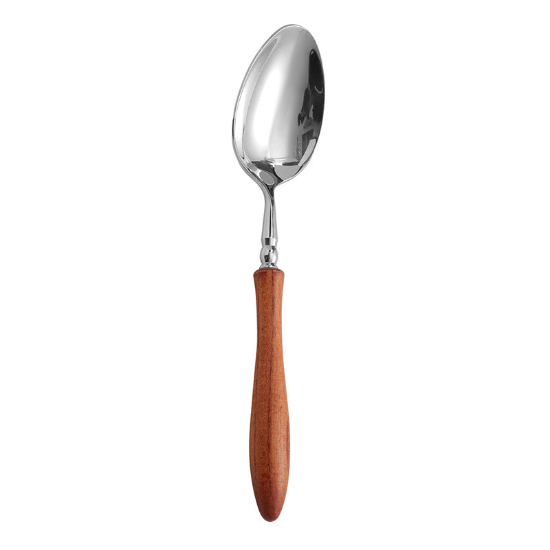 Rosewood Handle Stainless Steel Cutlery Set - Premium Wooden Tableware