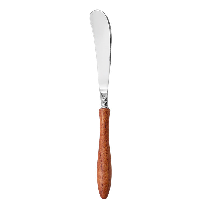 Rosewood Handle Stainless Steel Cutlery Set - Premium Wooden Tableware