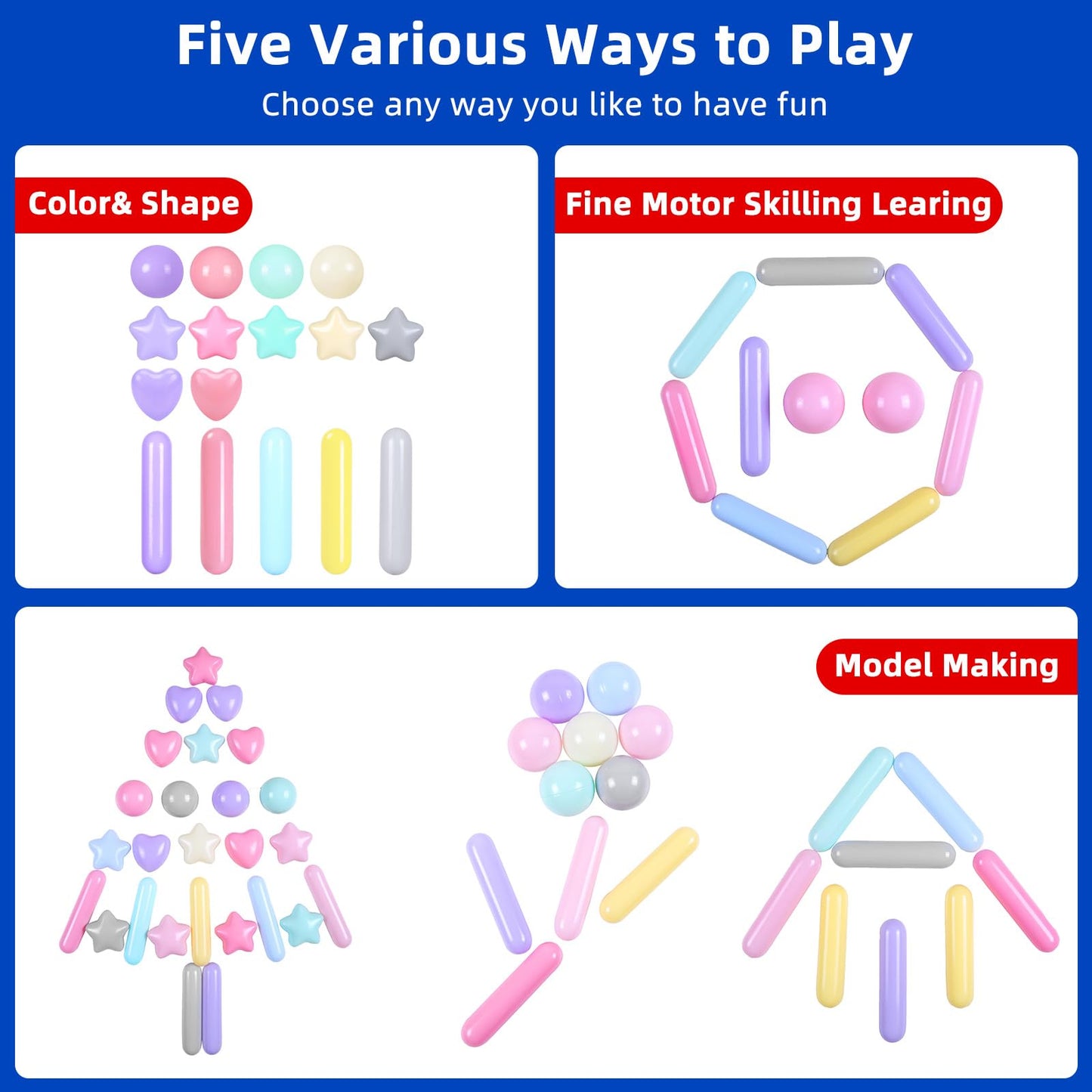 STARBOLO Macaron Ball Pit Balls – 200 Crush-Proof Toddler Ball Pit Toys