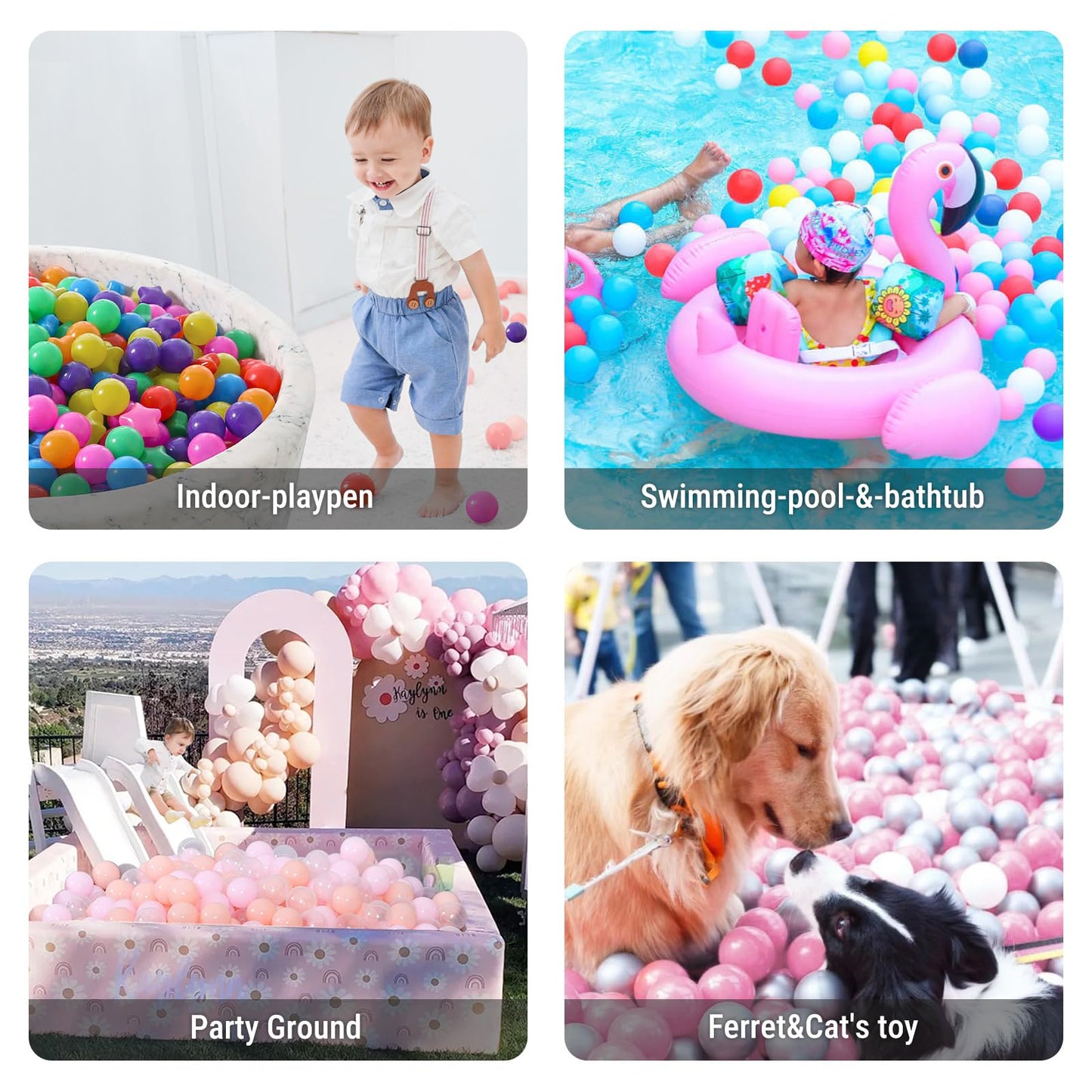 STARBOLO Ball Pit Balls 200 Rainbow Stars – Crush-Proof Plastic Kids Toys