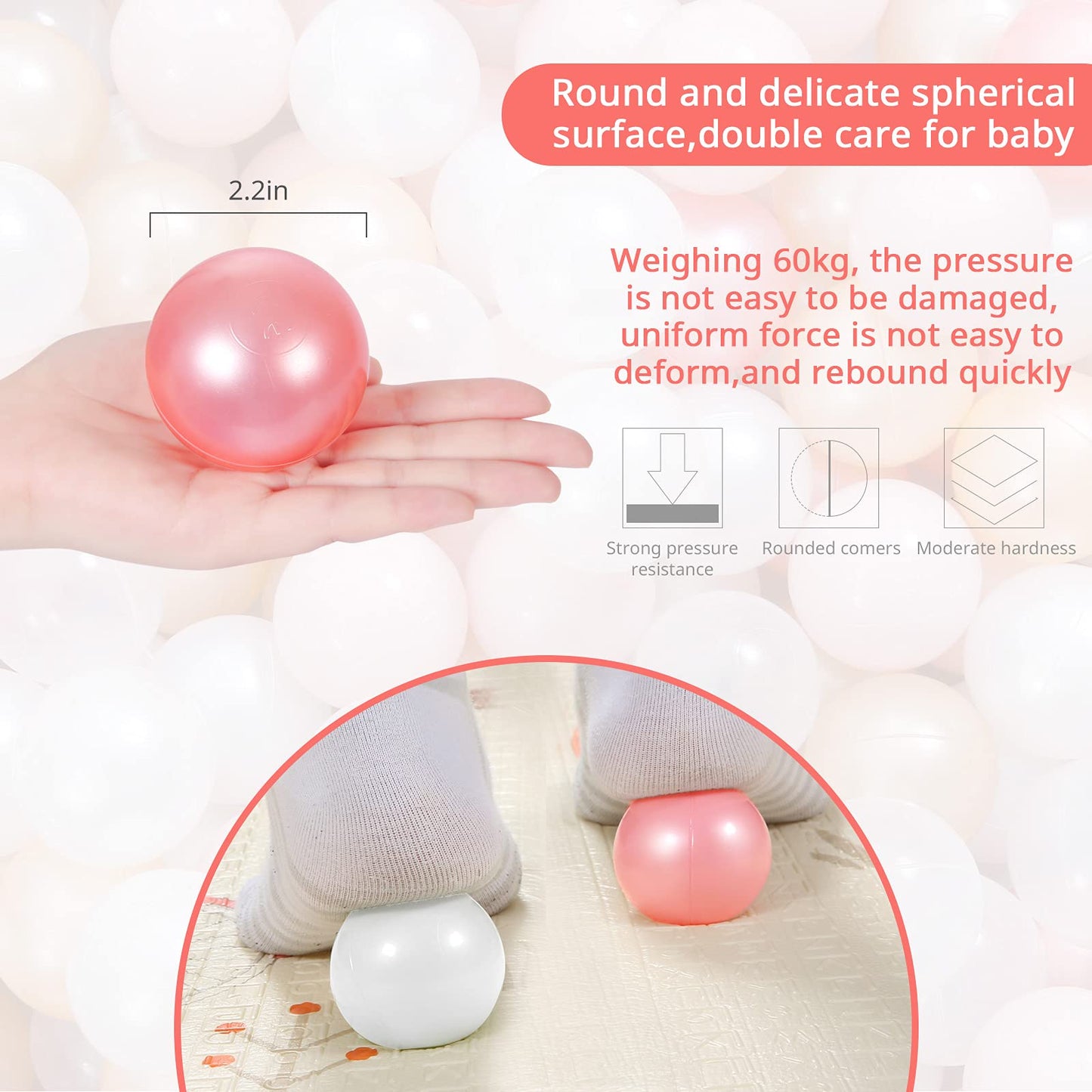STARBOLO Ball Pit Balls Pack of 100 – Pearl 6 Colors, BPA & Phthalate Free