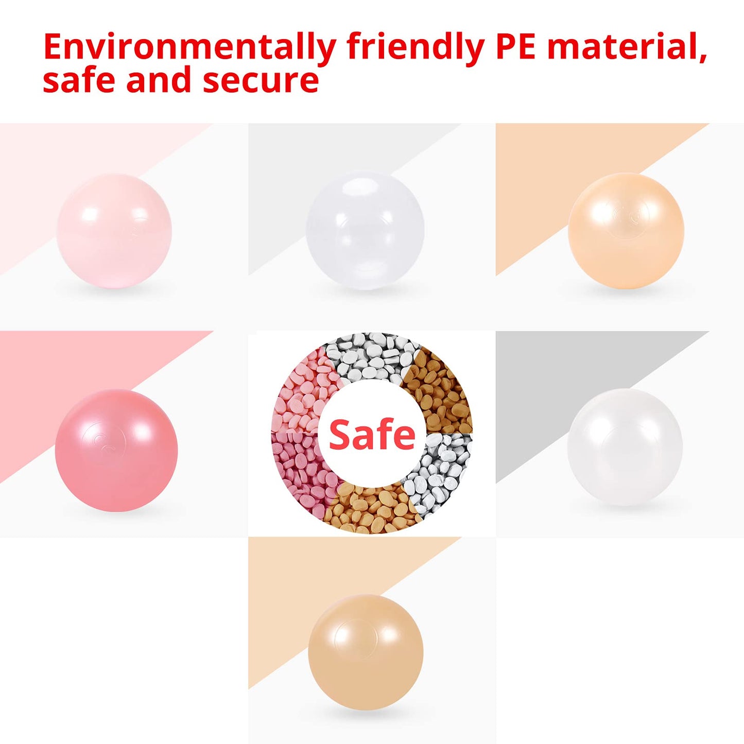 STARBOLO Ball Pit Balls Pack of 100 – Pearl 6 Colors, BPA & Phthalate Free