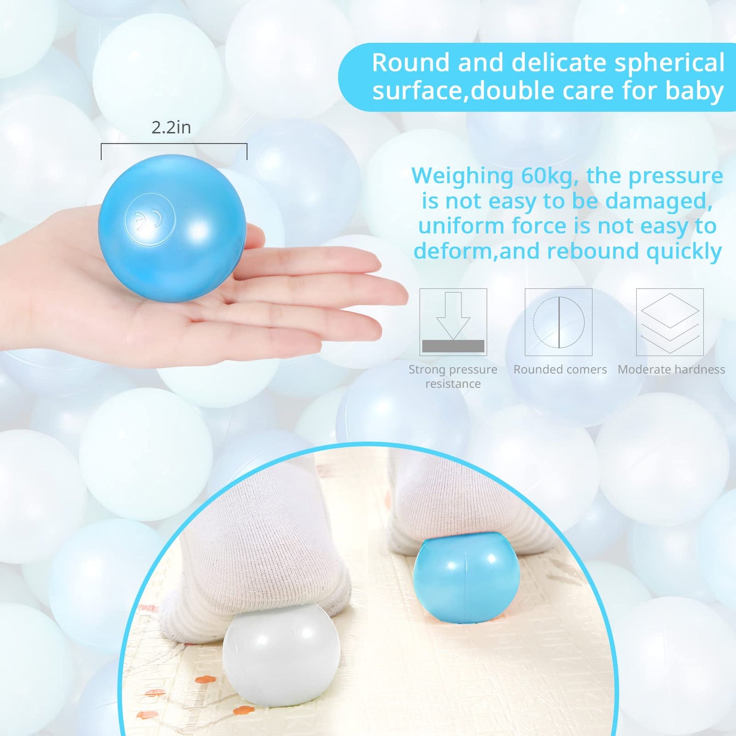 STARBOLO Ball Pit Balls - 200pcs, Pearl Colors, BPA & Phthalate Free, 2.2in