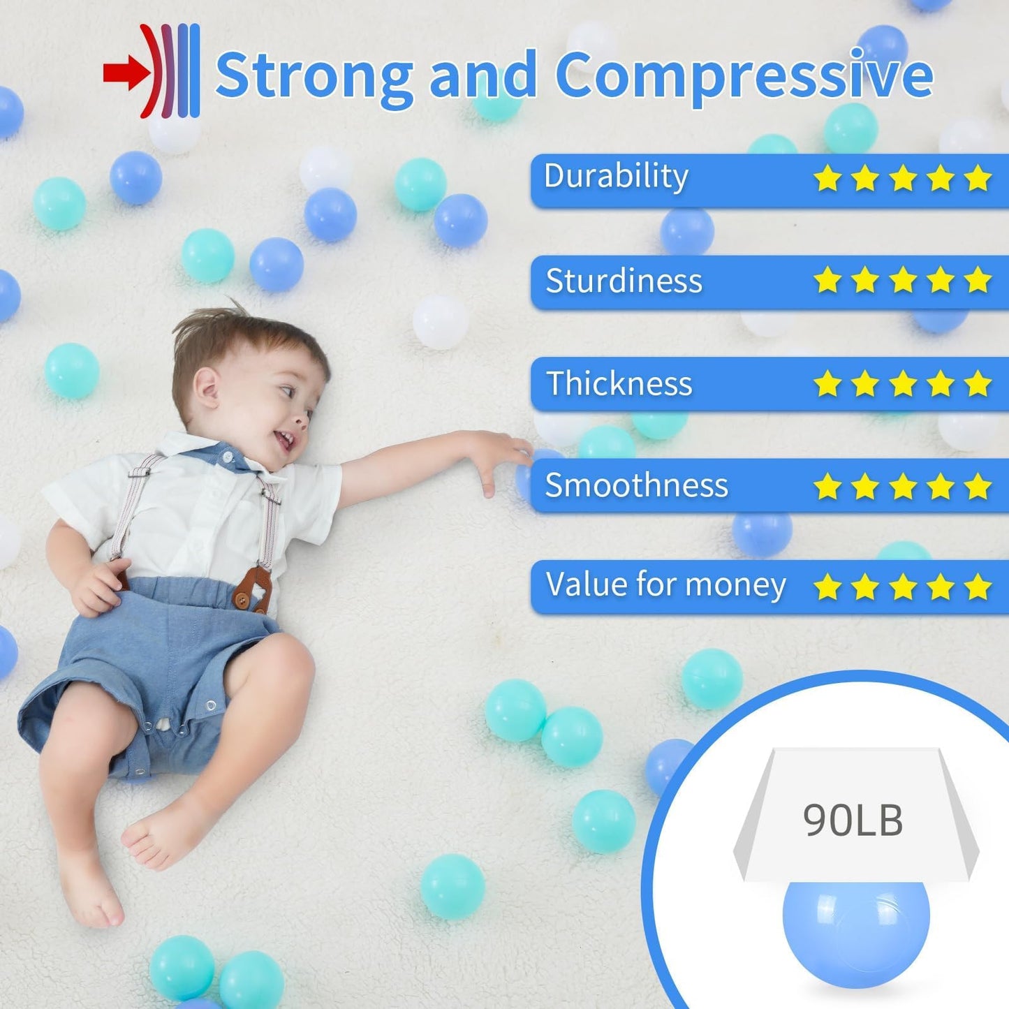STARBOLO Ball Pit Balls – 100/200/500pcs | Phthalate-Free, BPA-Free, Non-Toxic Play