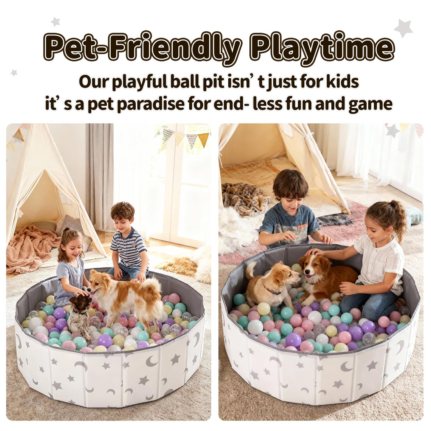 STARBOLO 40-Inch Kids Ball Pit – Foldable, Portable & Reusable Balls Pool for Toddlers