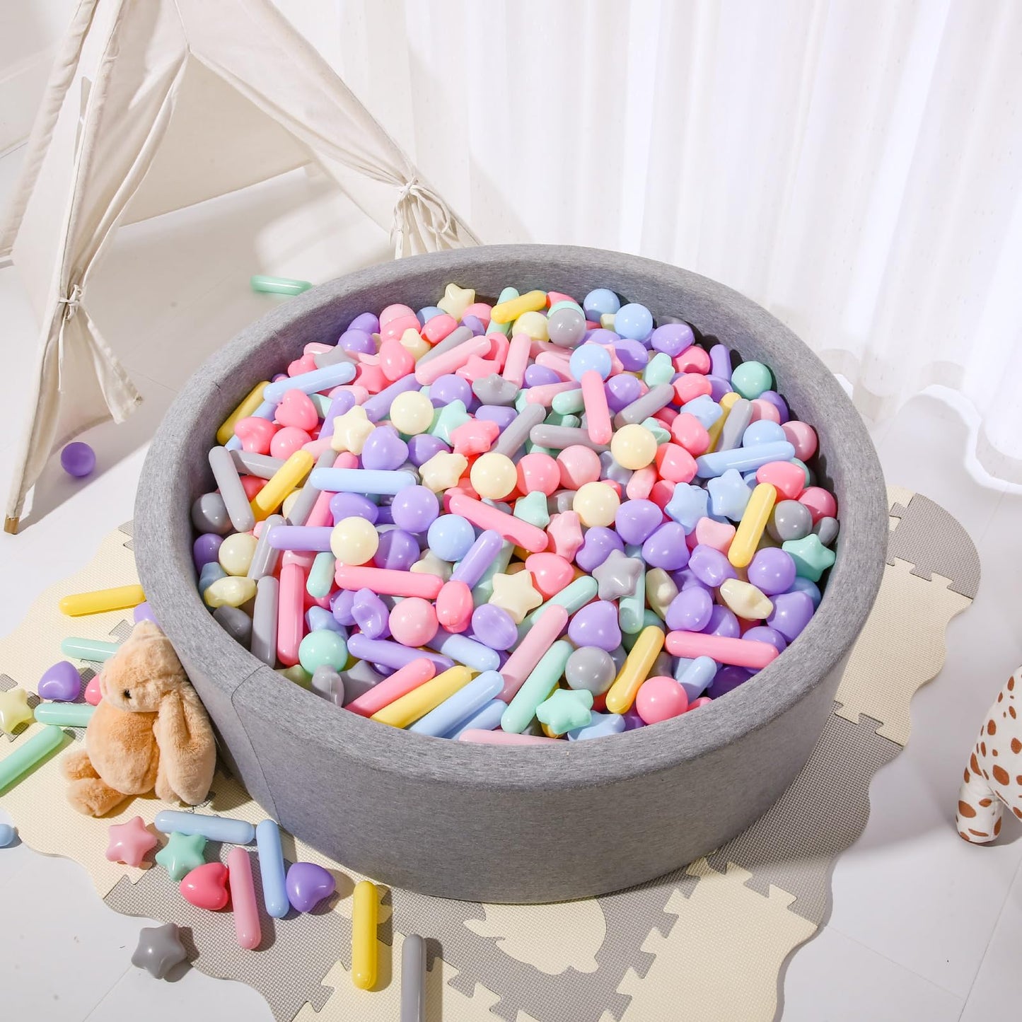 STARBOLO Macaron Ball Pit Balls – 200 Crush-Proof Toddler Ball Pit Toys