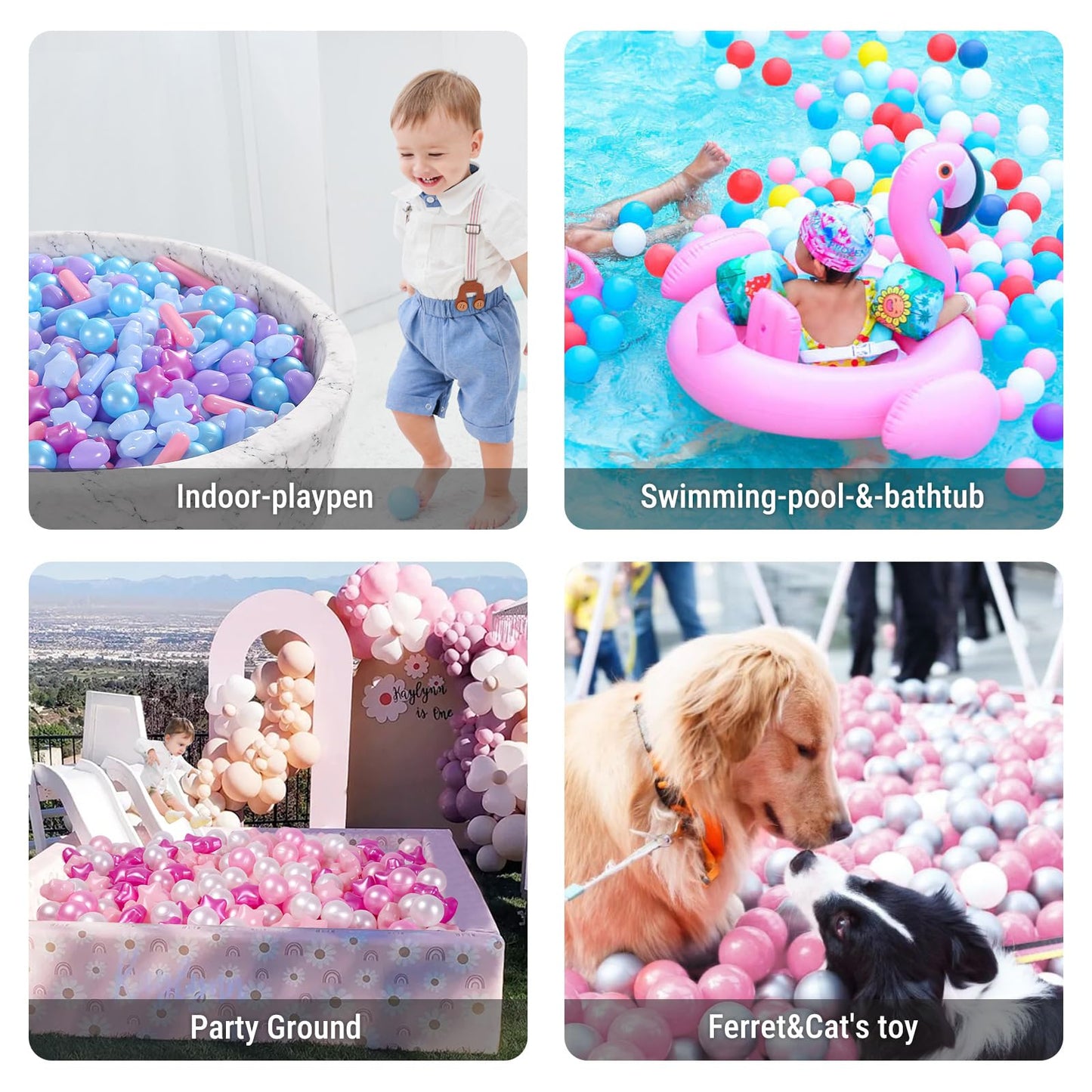 STARBOLO Ball Pit Balls - 150pcs Mermaid Ocean Colors for Toddlers