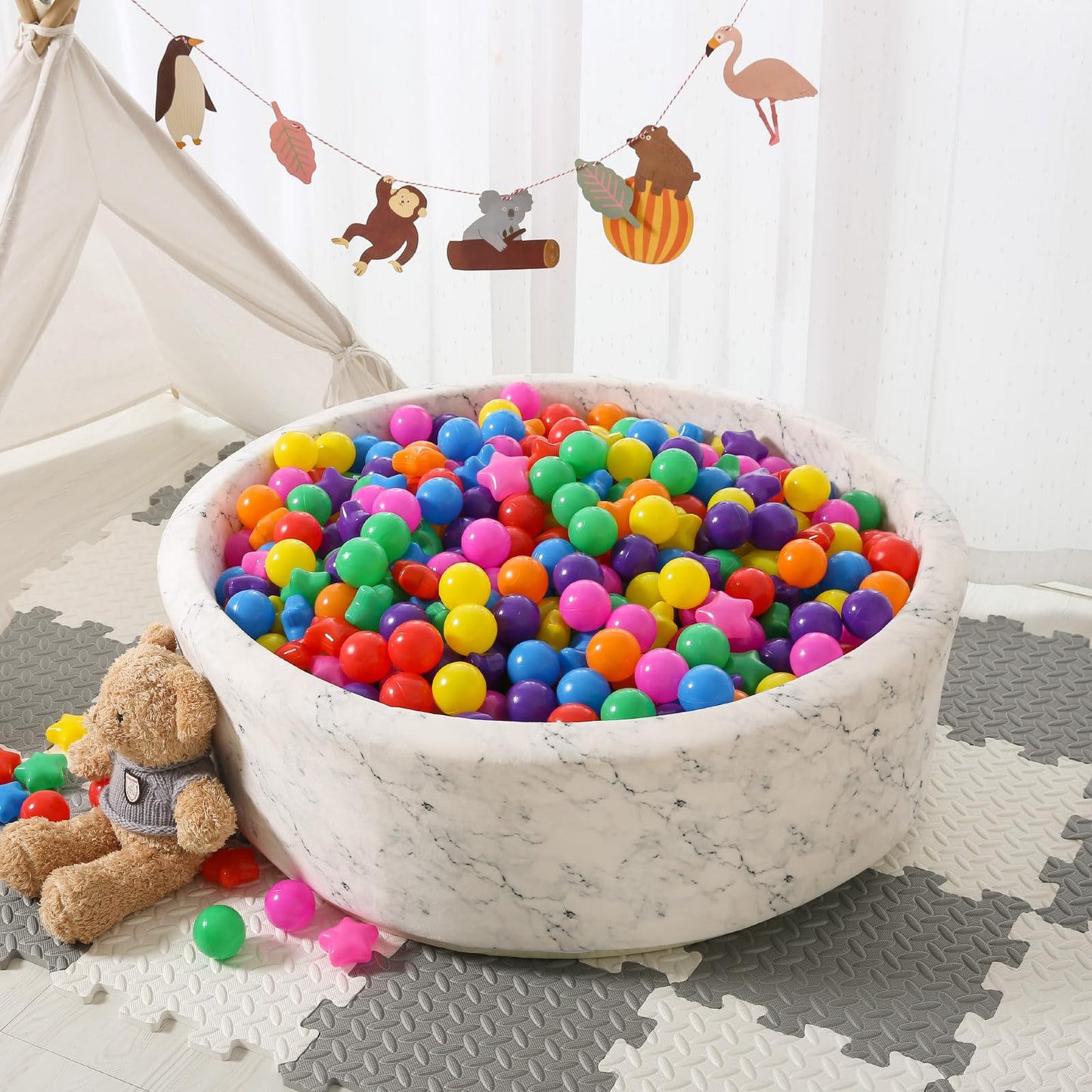 STARBOLO Ball Pit Balls – 100-Piece Crush-Proof Ocean Color Set (7 Colors)