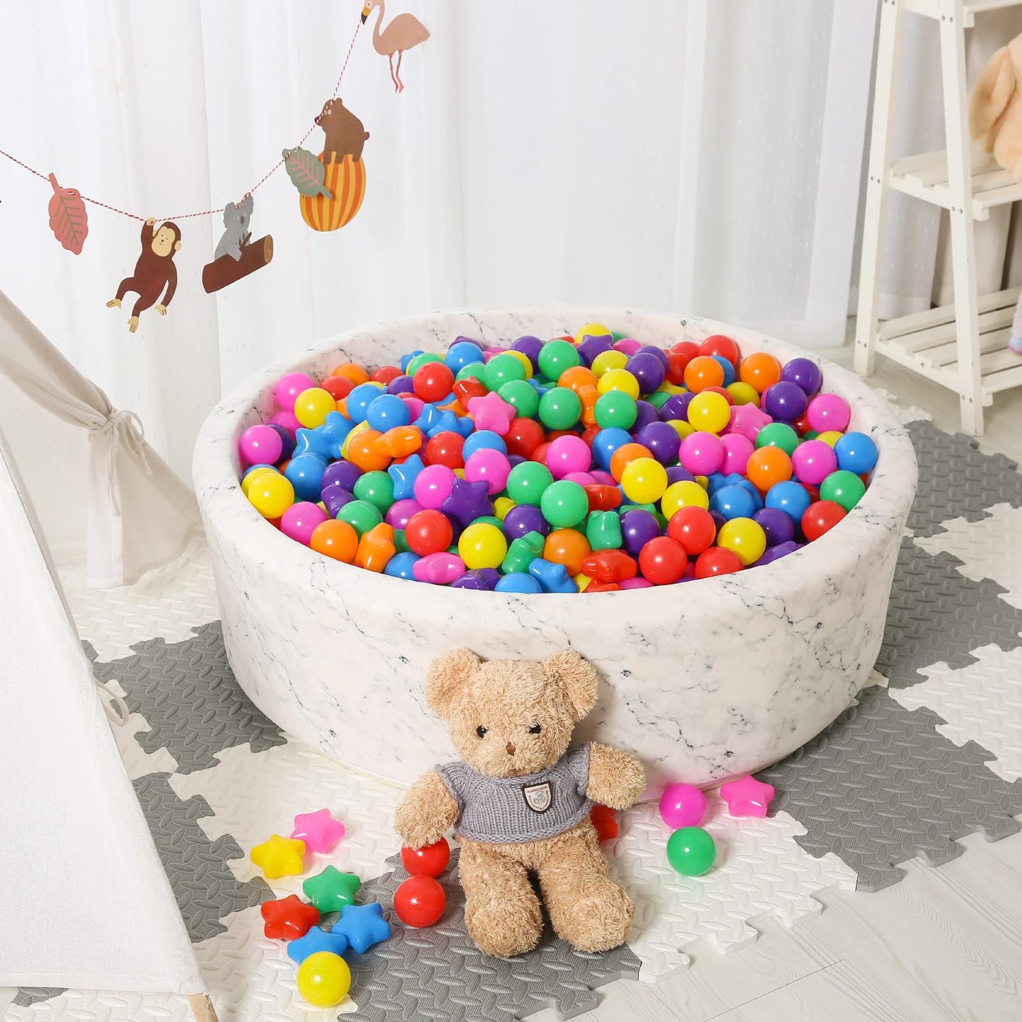STARBOLO Ball Pit Balls – 100-Piece Crush-Proof Ocean Color Set (7 Colors)