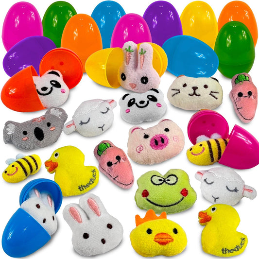 Stargo 36-Pack Colorful Pre-Filled Easter Eggs with Mini Plush Toys | Plush Easter Eggs for Gifts, Egg Hunts & Party Decor
