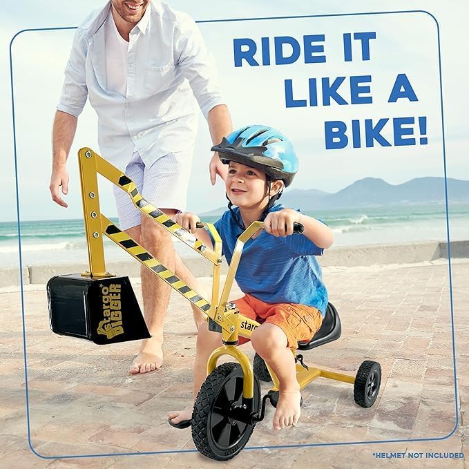 Stargo Kids Excavator Sand Digger Tricycle – Pedal-Powered Ride-On Toy
