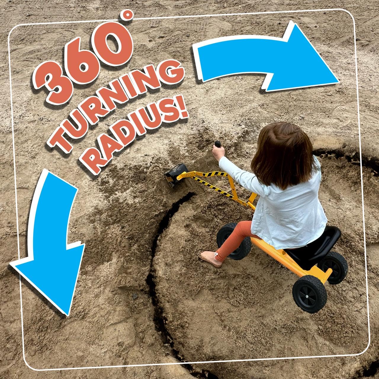 Stargo Kids Excavator Toy Sand Digger on Wheels — Safe Sandbox Ride-On for Boys