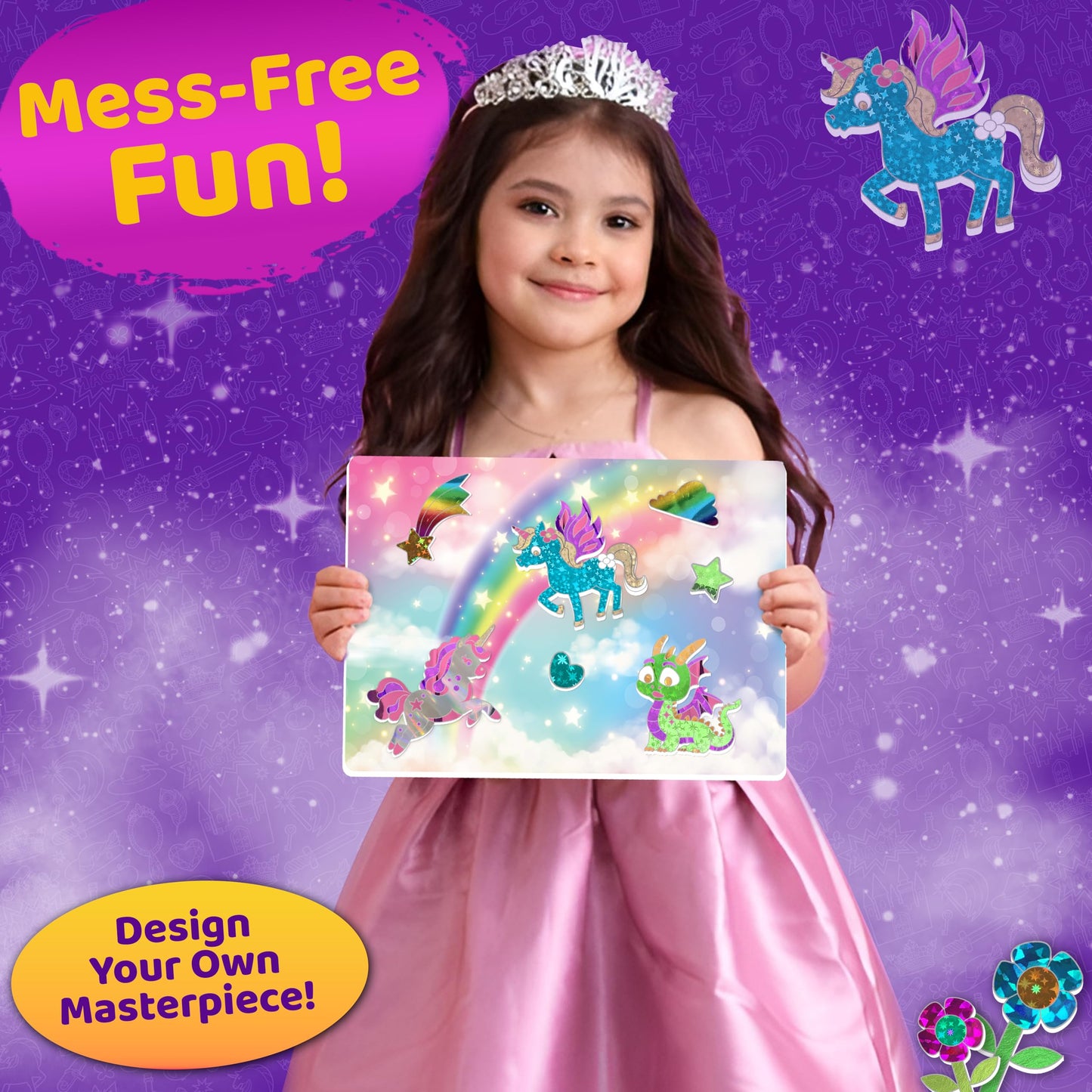 Stargo 2 Pack Foil Art Kit for Kids – Glitter Stickers & Foil Sheets (Ages 4–8)