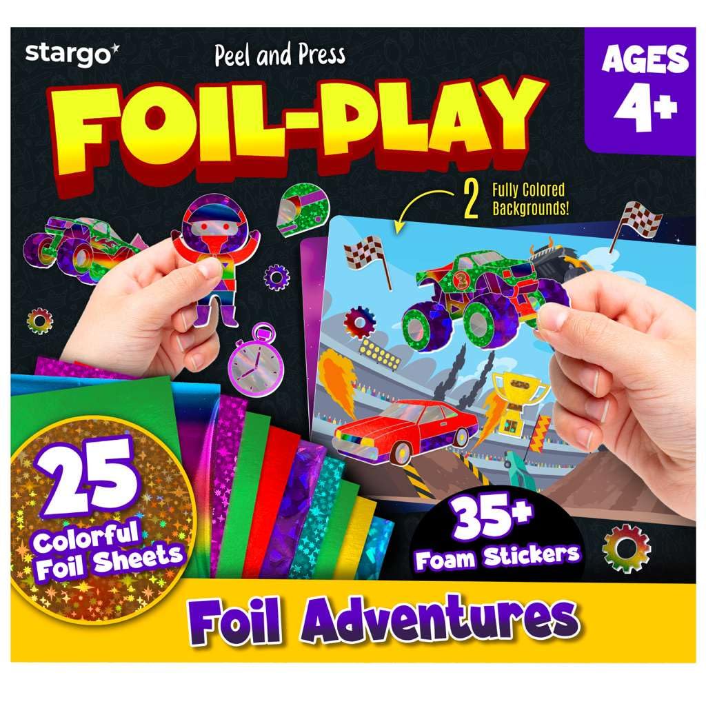 Stargo 2 Pack Foil Art Kit for Kids – Stickers & Foil Sheets, Ages 4-8