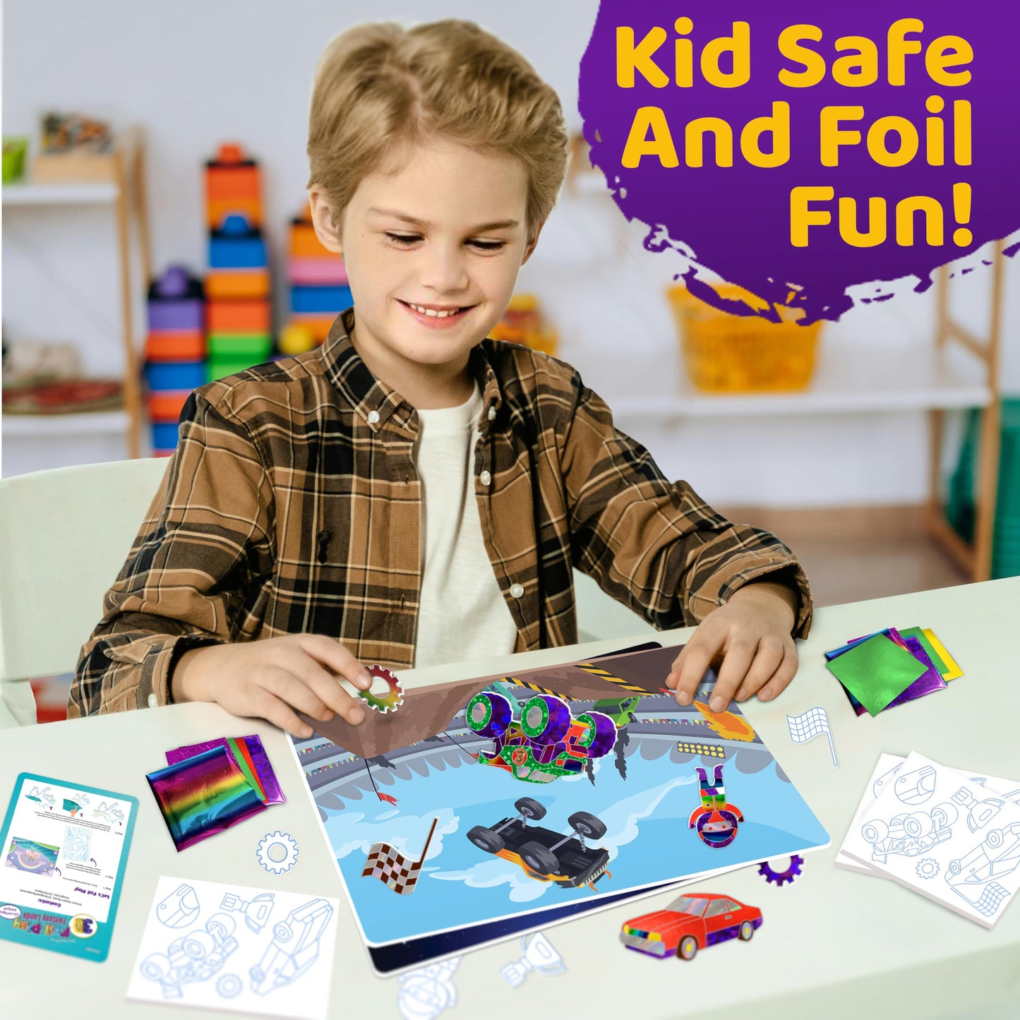 Stargo 2 Pack Foil Art Kit for Kids – Stickers & Foil Sheets, Ages 4-8