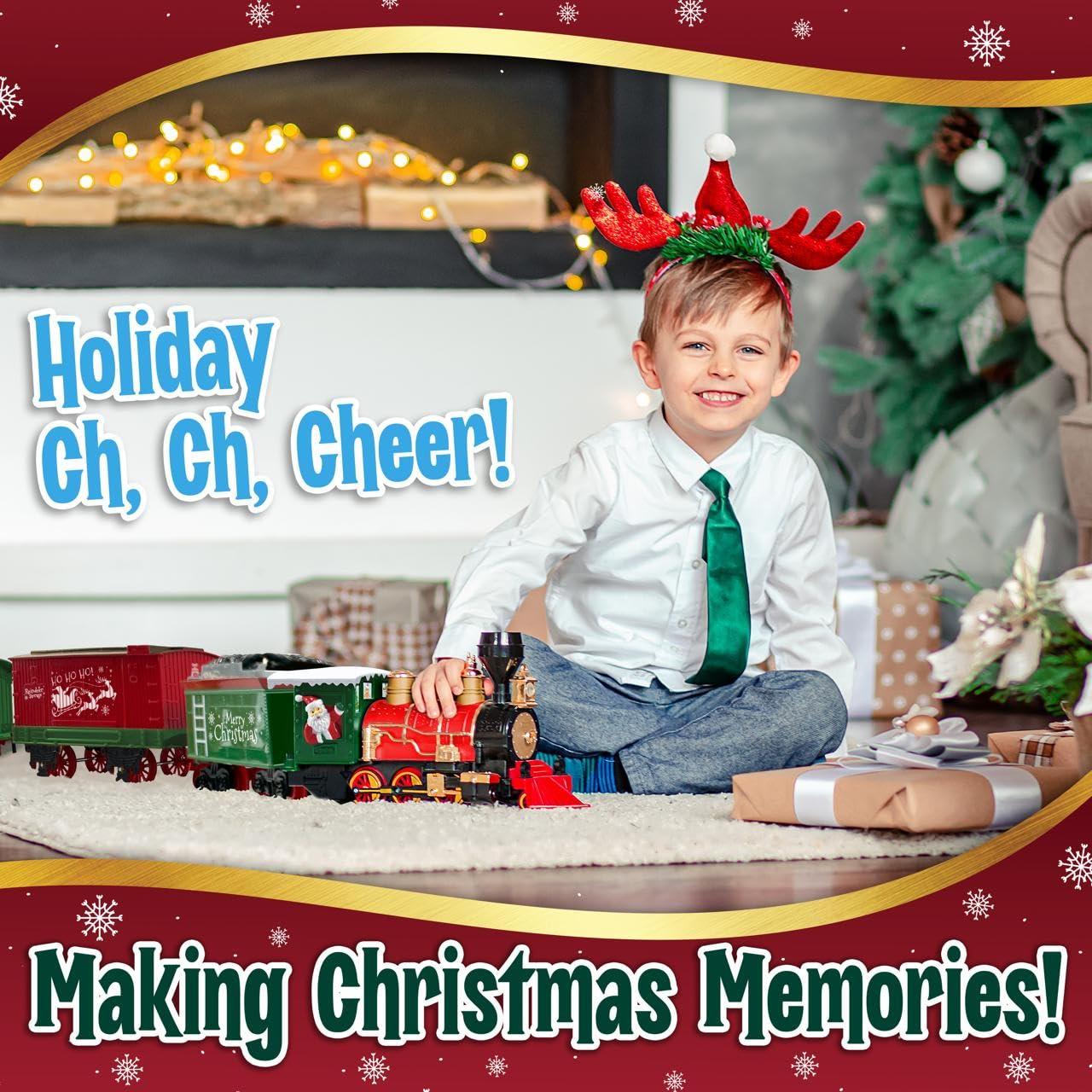 Stargo Christmas Train Set with Lights, Music & Steam – 3+ Gift