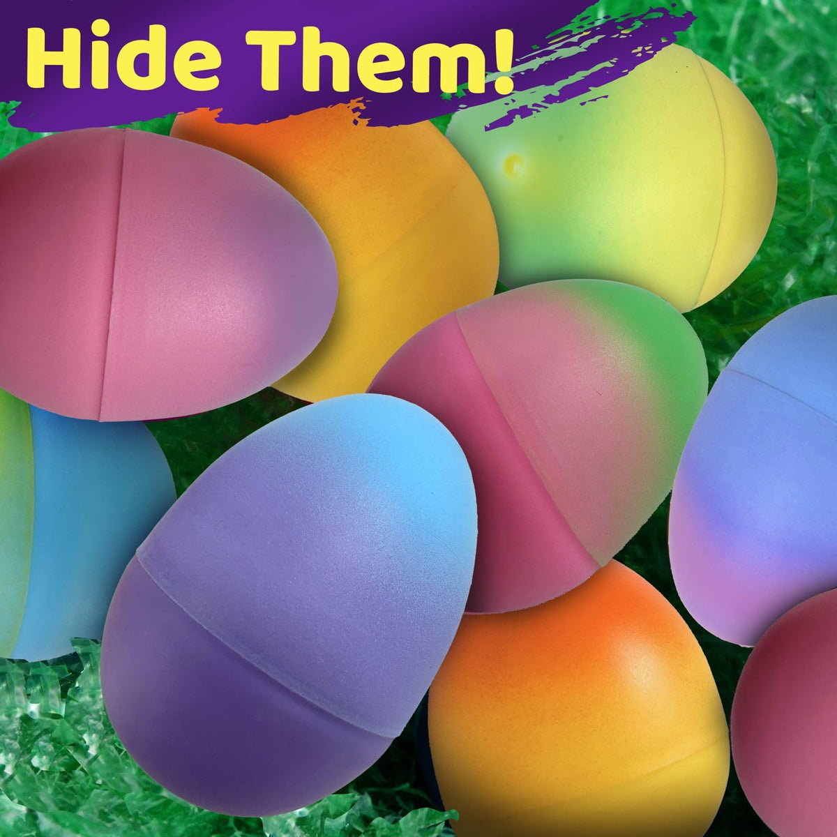 Stargo 32 Pack Plastic Easter Eggs - Large 3.2-Inch Fillable Ombre Pastel Eggs