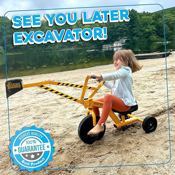 Stargo Kids Excavator Sand Digger Tricycle – Pedal-Powered Ride-On Toy