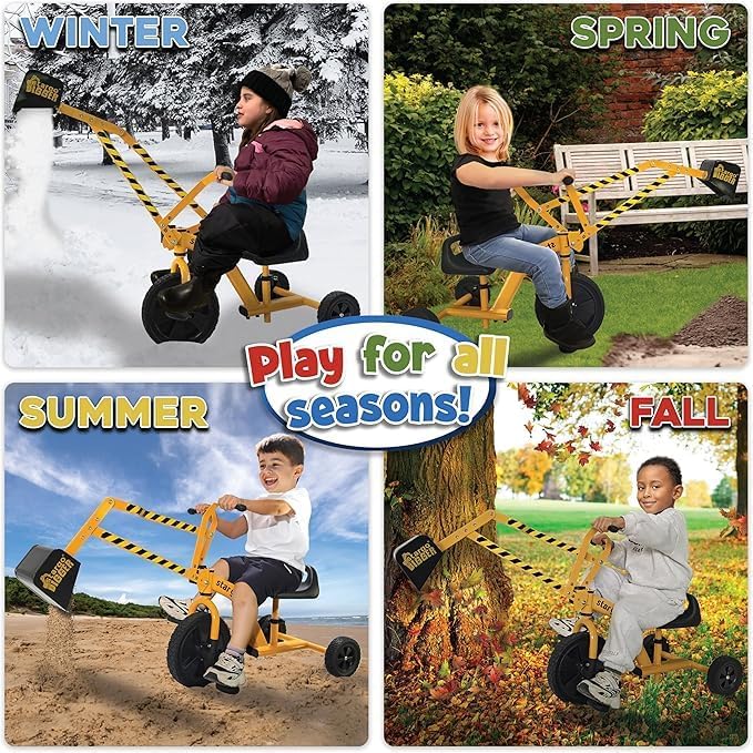 Stargo Kids Excavator Sand Digger Tricycle – Pedal-Powered Ride-On Toy