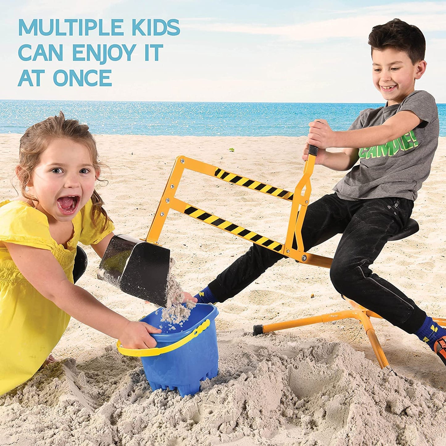 Stargo Sand Digger: Kids Excavator Ride-On Toy with 360° Rotating Steel Digger