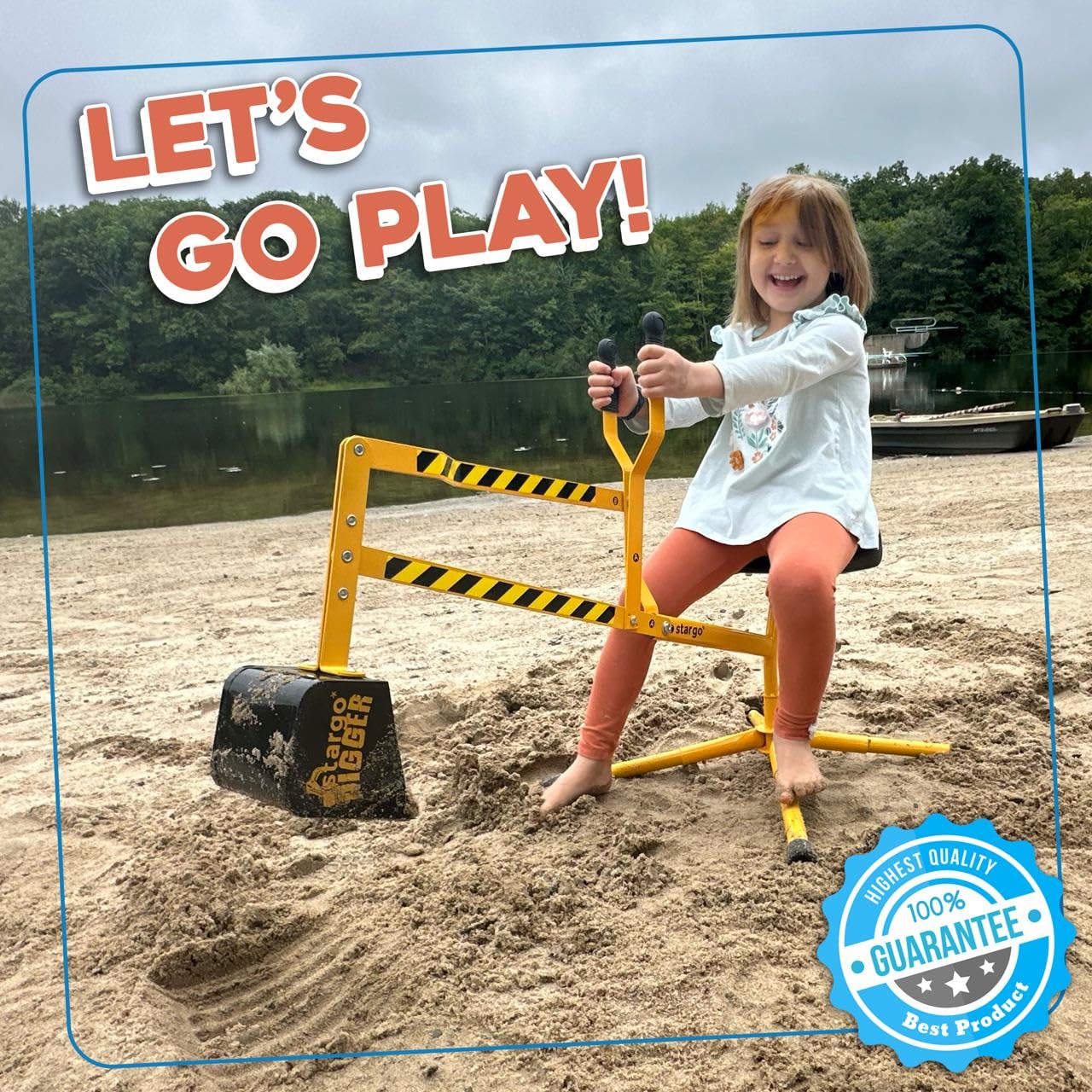 Stargo Sand Digger: Kids Excavator Ride-On Toy with 360° Rotating Steel Digger