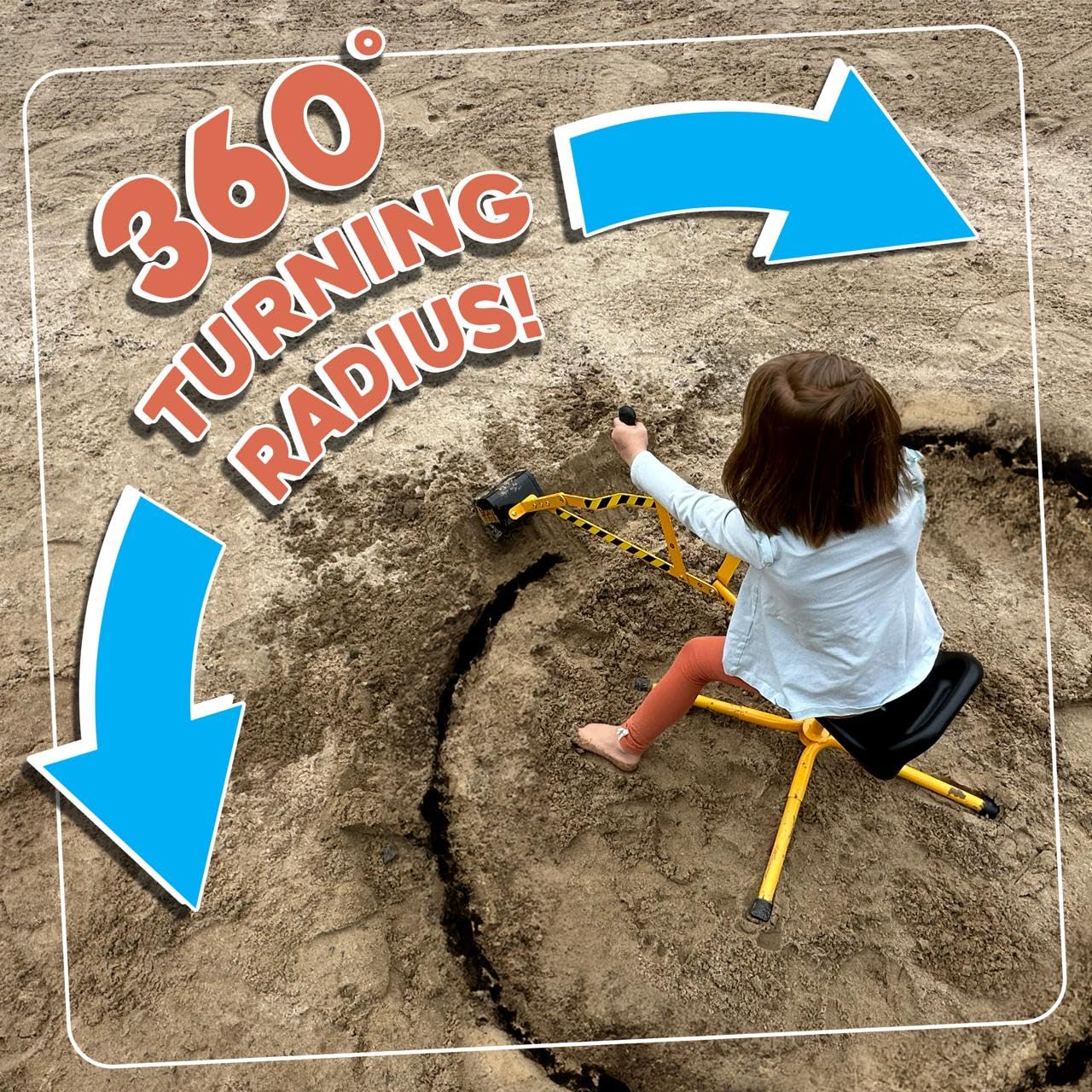 Stargo Sand Digger: Kids Excavator Ride-On Toy with 360° Rotating Steel Digger