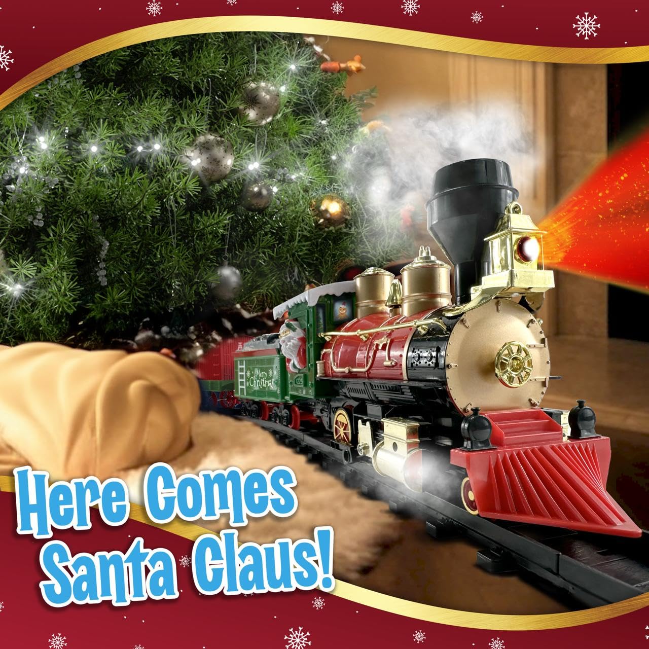 Stargo Christmas Train Set with Lights, Music & Steam – 3+ Gift